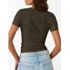 image:imageTrendy Queen Womens Crewneck Ribbed Knit Fitted TShirtArmy Green