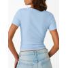 image:imageTrendy Queen Womens Crewneck Ribbed Knit Fitted TShirtBlue