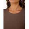 image:imageTrendy Queen Womens Crewneck Ribbed Knit Fitted TShirtBrown