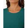 image:imageTrendy Queen Womens Crewneck Ribbed Knit Fitted TShirtForest Green