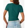 image:imageTrendy Queen Womens Crewneck Ribbed Knit Fitted TShirtForest Green