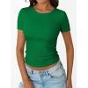image:imageTrendy Queen Womens Crewneck Ribbed Knit Fitted TShirtGreen