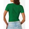 image:imageTrendy Queen Womens Crewneck Ribbed Knit Fitted TShirtGreen