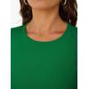 image:imageTrendy Queen Womens Crewneck Ribbed Knit Fitted TShirtGreen