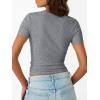 image:imageTrendy Queen Womens Crewneck Ribbed Knit Fitted TShirtGrey