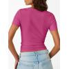image:imageTrendy Queen Womens Crewneck Ribbed Knit Fitted TShirtHot Pink