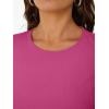 image:imageTrendy Queen Womens Crewneck Ribbed Knit Fitted TShirtHot Pink