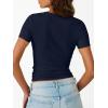 image:imageTrendy Queen Womens Crewneck Ribbed Knit Fitted TShirtNavy Blue