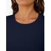 image:imageTrendy Queen Womens Crewneck Ribbed Knit Fitted TShirtNavy Blue