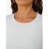 image:imageTrendy Queen Womens Crewneck Ribbed Knit Fitted TShirtOatmeal Grey