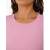 image:imageTrendy Queen Womens Crewneck Ribbed Knit Fitted TShirtPink