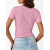 image:imageTrendy Queen Womens Crewneck Ribbed Knit Fitted TShirtPink