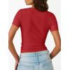 image:imageTrendy Queen Womens Crewneck Ribbed Knit Fitted TShirtRed
