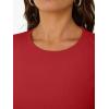 image:imageTrendy Queen Womens Crewneck Ribbed Knit Fitted TShirtRed