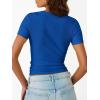 image:imageTrendy Queen Womens Crewneck Ribbed Knit Fitted TShirtRoyal Blue