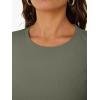 image:imageTrendy Queen Womens Crewneck Ribbed Knit Fitted TShirtSage Green
