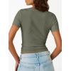 image:imageTrendy Queen Womens Crewneck Ribbed Knit Fitted TShirtSage Green