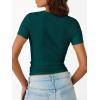 image:imageTrendy Queen Womens Crewneck Ribbed Knit Fitted TShirtTeal
