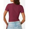 image:imageTrendy Queen Womens Crewneck Ribbed Knit Fitted TShirtWine