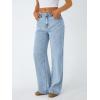 image:imageTrendy Queen Womens High Waisted Straight Wide Leg Jeans Comfort Stretch Baggy Denim PantsSnowblue