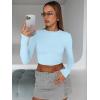image:imageTrendy Queen Womens Long Sleeve Crop Tops Basic Slim Fitted Shirts Spring Fashion Outfits 2026 Teen Girl ClothesBaby Blue