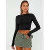 image:imageTrendy Queen Womens Long Sleeve Crop Tops Basic Slim Fitted Shirts Spring Fashion Outfits 2026 Teen Girl ClothesBlack