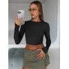 image:imageTrendy Queen Womens Long Sleeve Crop Tops Basic Slim Fitted Shirts Spring Fashion Outfits 2026 Teen Girl ClothesBlack