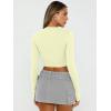 image:imageTrendy Queen Womens Long Sleeve Crop Tops Basic Slim Fitted Shirts Spring Fashion Outfits 2026 Teen Girl ClothesLemon Yellow