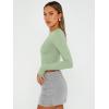 image:imageTrendy Queen Womens Long Sleeve Crop Tops Basic Slim Fitted Shirts Spring Fashion Outfits 2026 Teen Girl ClothesLight Green
