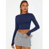 image:imageTrendy Queen Womens Long Sleeve Crop Tops Basic Slim Fitted Shirts Spring Fashion Outfits 2026 Teen Girl ClothesNavy Blue