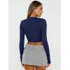 image:imageTrendy Queen Womens Long Sleeve Crop Tops Basic Slim Fitted Shirts Spring Fashion Outfits 2026 Teen Girl ClothesNavy Blue