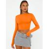 image:imageTrendy Queen Womens Long Sleeve Crop Tops Basic Slim Fitted Shirts Spring Fashion Outfits 2026 Teen Girl ClothesOrange