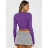 image:imageTrendy Queen Womens Long Sleeve Crop Tops Basic Slim Fitted Shirts Spring Fashion Outfits 2026 Teen Girl ClothesPurple