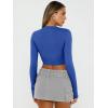 image:imageTrendy Queen Womens Long Sleeve Crop Tops Basic Slim Fitted Shirts Spring Fashion Outfits 2026 Teen Girl ClothesRoyal Blue