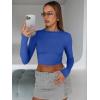 image:imageTrendy Queen Womens Long Sleeve Crop Tops Basic Slim Fitted Shirts Spring Fashion Outfits 2026 Teen Girl ClothesRoyal Blue