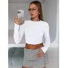 image:imageTrendy Queen Womens Long Sleeve Crop Tops Basic Slim Fitted Shirts Spring Fashion Outfits 2026 Teen Girl ClothesWhite