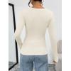 image:imageTrendy Queen Womens Long Sleeve TShirts Basic Crop Tops 2026 Spring Fashion Outfits Going Out Winter ClothesApricot