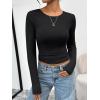 image:imageTrendy Queen Womens Long Sleeve TShirts Basic Crop Tops 2026 Spring Fashion Outfits Going Out Winter ClothesBlack
