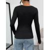 image:imageTrendy Queen Womens Long Sleeve TShirts Basic Crop Tops 2026 Spring Fashion Outfits Going Out Winter ClothesBlack