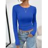 image:imageTrendy Queen Womens Long Sleeve TShirts Basic Crop Tops 2026 Spring Fashion Outfits Going Out Winter ClothesBlue