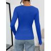 image:imageTrendy Queen Womens Long Sleeve TShirts Basic Crop Tops 2026 Spring Fashion Outfits Going Out Winter ClothesBlue