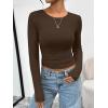 image:imageTrendy Queen Womens Long Sleeve TShirts Basic Crop Tops 2026 Spring Fashion Outfits Going Out Winter ClothesBrown
