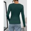 image:imageTrendy Queen Womens Long Sleeve TShirts Basic Crop Tops 2026 Spring Fashion Outfits Going Out Winter ClothesDarkgreen