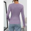 image:imageTrendy Queen Womens Long Sleeve TShirts Basic Crop Tops 2026 Spring Fashion Outfits Going Out Winter ClothesLightpurple