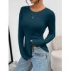 image:imageTrendy Queen Womens Long Sleeve TShirts Basic Crop Tops 2026 Spring Fashion Outfits Going Out Winter ClothesNavy