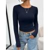 image:imageTrendy Queen Womens Long Sleeve TShirts Basic Crop Tops 2026 Spring Fashion Outfits Going Out Winter ClothesNavy Blue