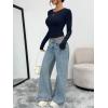 image:imageTrendy Queen Womens Long Sleeve TShirts Basic Crop Tops 2026 Spring Fashion Outfits Going Out Winter ClothesNavy Blue