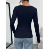 image:imageTrendy Queen Womens Long Sleeve TShirts Basic Crop Tops 2026 Spring Fashion Outfits Going Out Winter ClothesNavy Blue