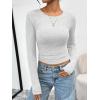 image:imageTrendy Queen Womens Long Sleeve TShirts Basic Crop Tops 2026 Spring Fashion Outfits Going Out Winter ClothesOatmeal Grey