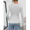 image:imageTrendy Queen Womens Long Sleeve TShirts Basic Crop Tops 2026 Spring Fashion Outfits Going Out Winter ClothesOatmeal Grey